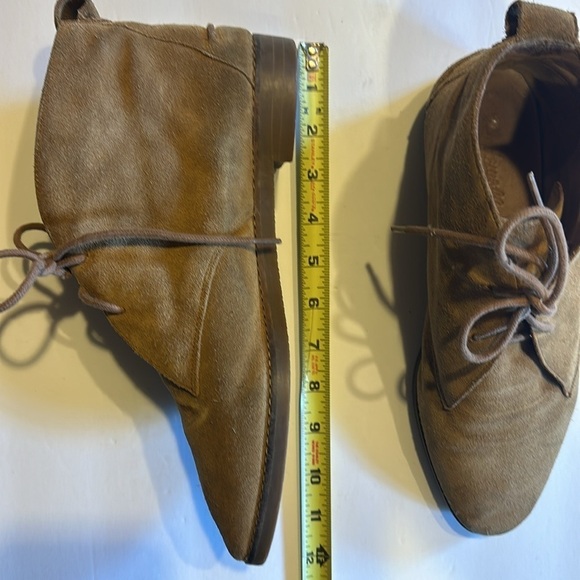 Madewell Nash tan suede lace up ankle booties chukka semi pointed front unisex - Picture 9 of 10